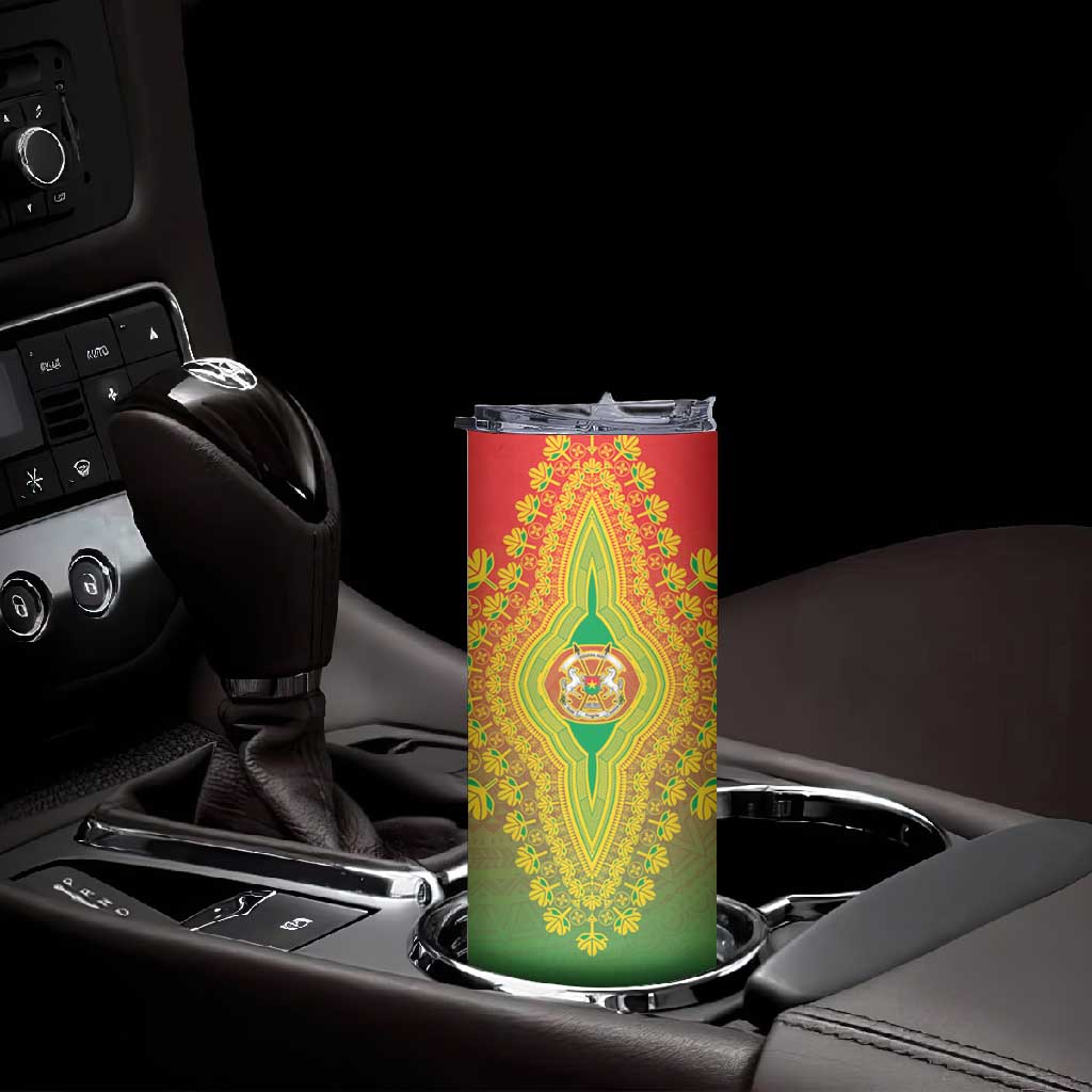 Personalized Afro Burkina Faso Skinny Tumbler African Dashiki Style - African Pride