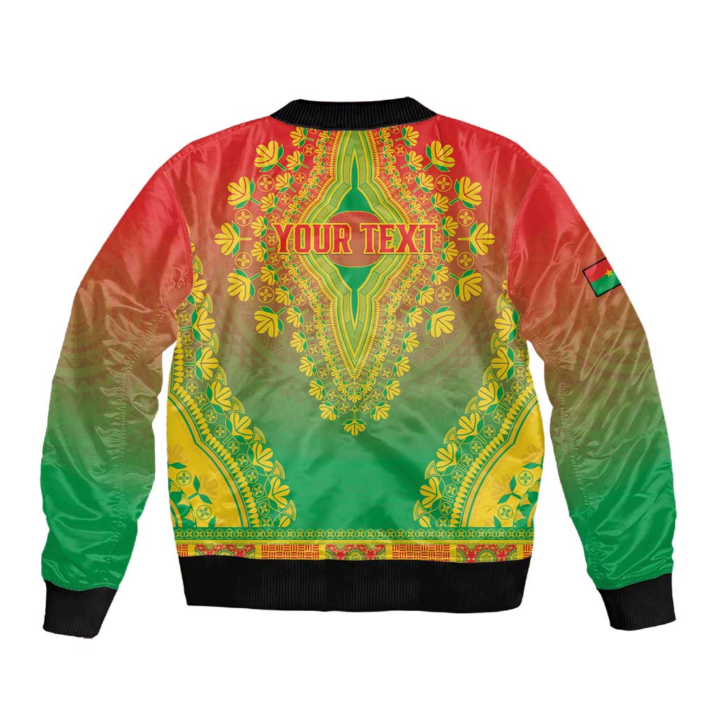 Personalized Afro Burkina Faso Sleeve Zip Bomber Jacket African Dashiki Style - African Pride