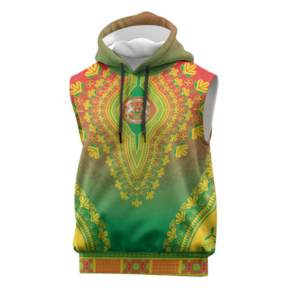 Personalized Afro Burkina Faso Sleeveless Hoodie African Dashiki Style - African Pride