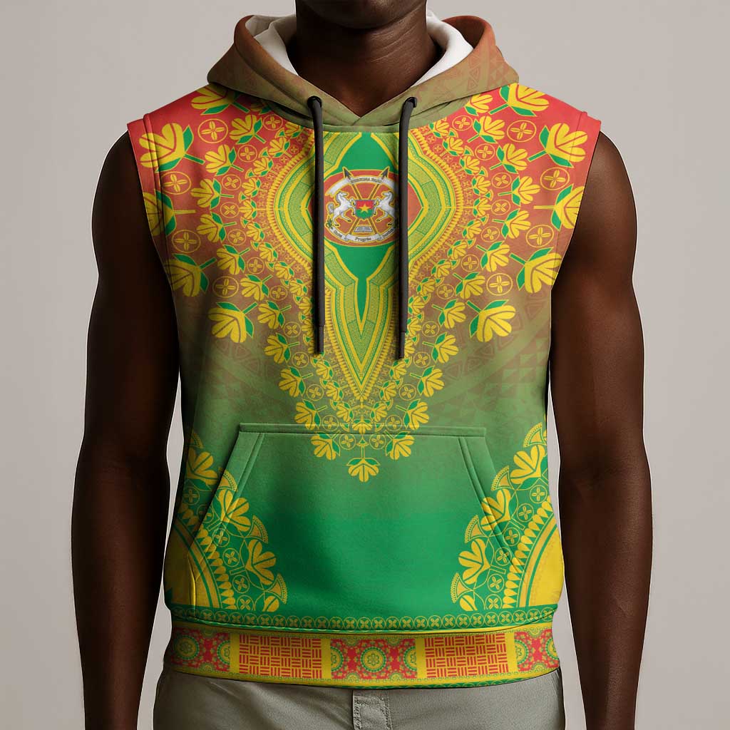 Personalized Afro Burkina Faso Sleeveless Hoodie African Dashiki Style - African Pride