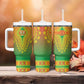 Personalized Afro Burkina Faso Tumbler With Handle African Dashiki Style - African Pride