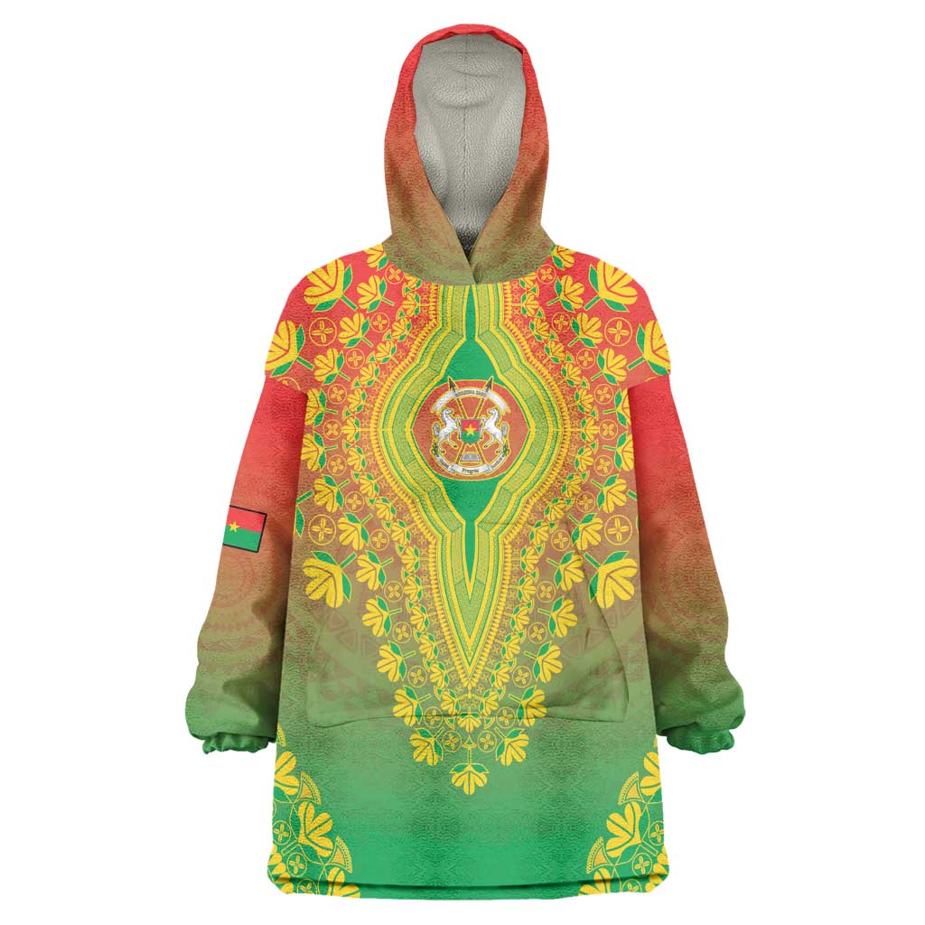 Personalized Afro Burkina Faso Wearable Blanket Hoodie African Dashiki Style - African Pride