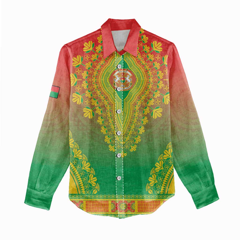 Personalized Afro Burkina Faso Women Casual Shirt African Dashiki Style - African Pride