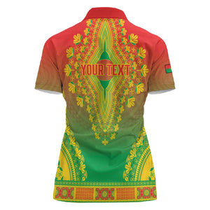 Personalized Afro Burkina Faso Women Polo Shirt African Dashiki Style - African Pride