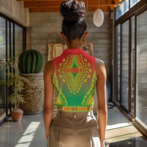 Personalized Afro Burkina Faso Women Sleeveless Polo Shirt African Dashiki Style - African Pride