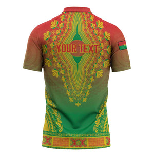 Personalized Burkina Faso African Dashiki Zipper Polo Shirt