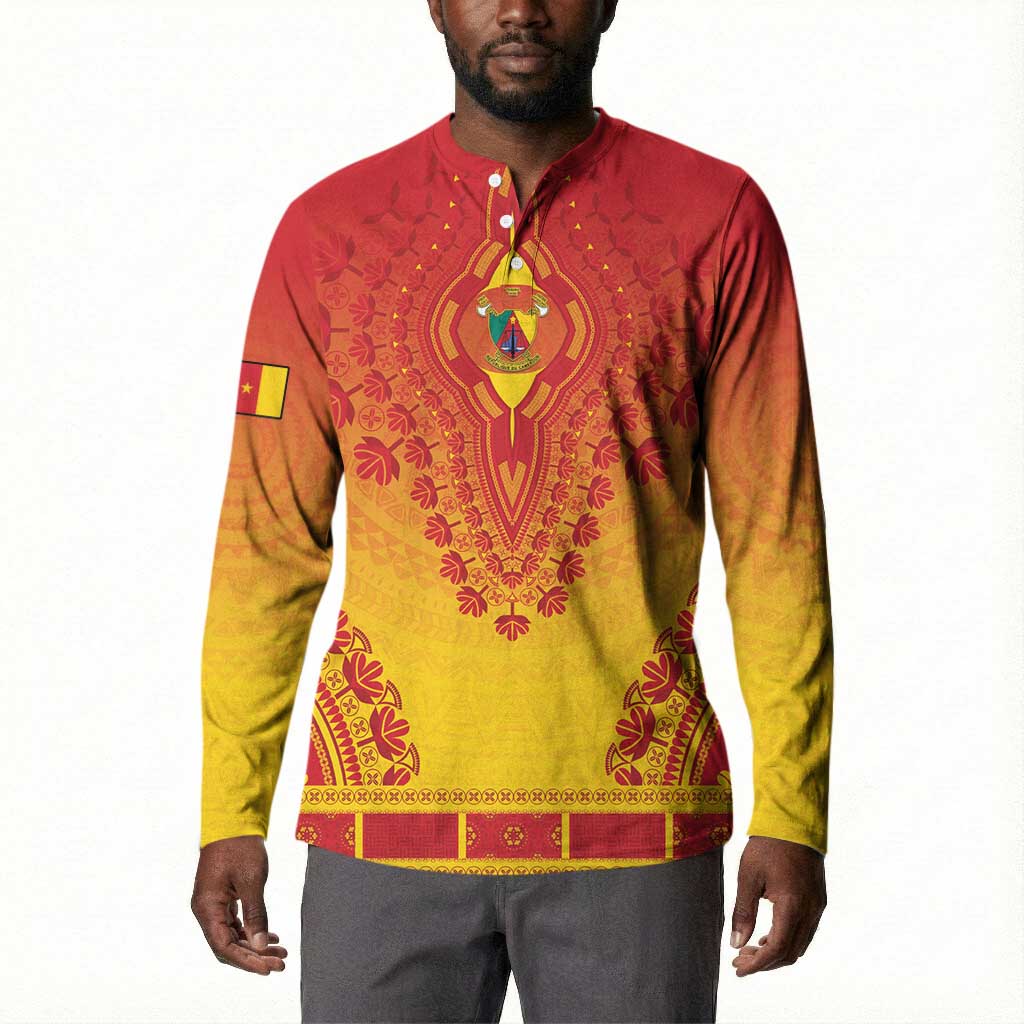 Personalized Cameroon African Dashiki Button Sweatshirt