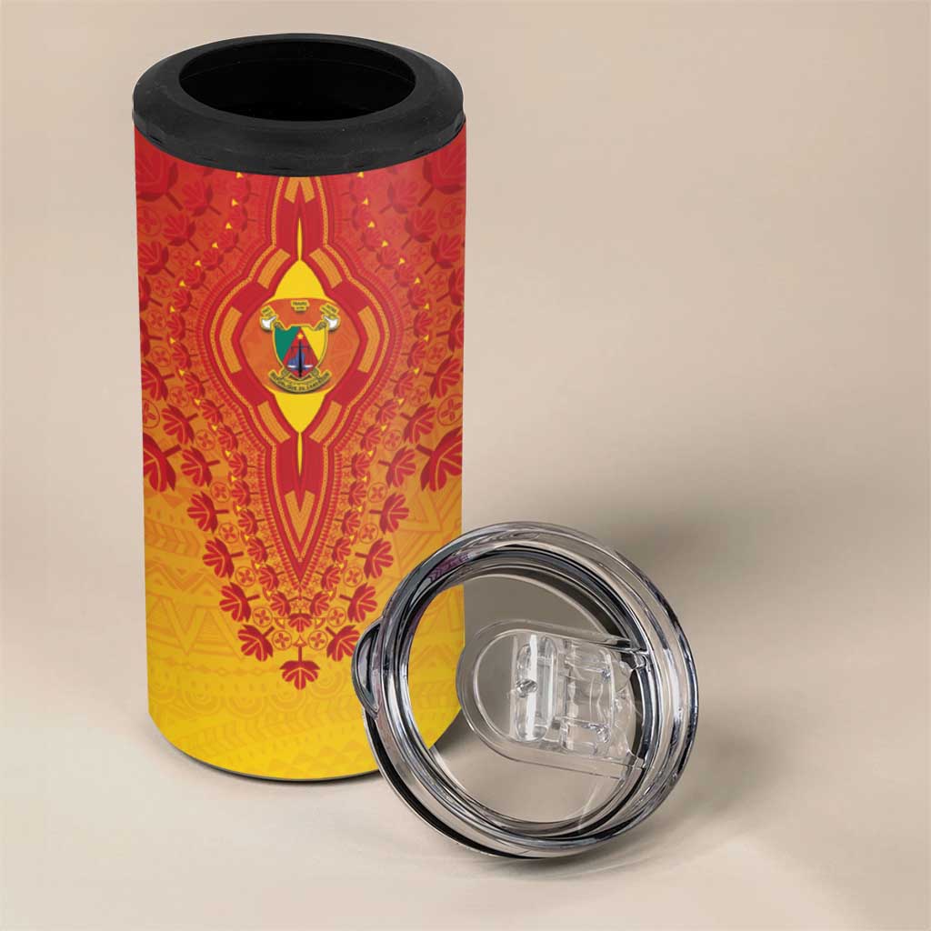 Personalized Afro Cameroon 4 in 1 Can Cooler Tumbler African Dashiki Style - African Pride