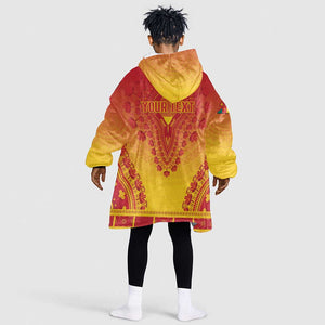 Personalized Afro Cameroon Kid Wearable Blanket Hoodie African Dashiki Style - African Pride