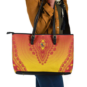 Afro Cameroon Leather Tote Bag African Dashiki Style - African Pride