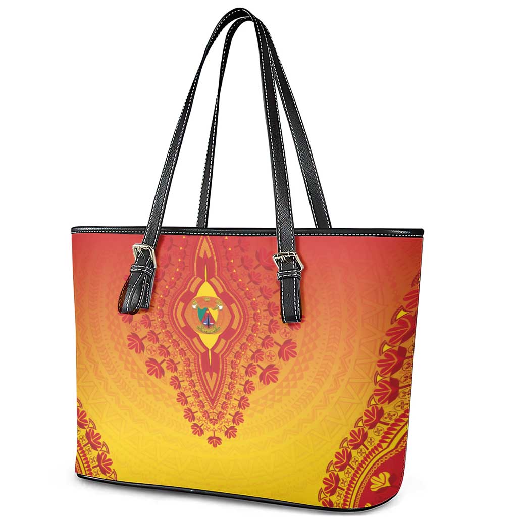 Afro Cameroon Leather Tote Bag African Dashiki Style - African Pride