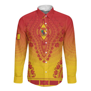 Personalized Afro Cameroon Long Sleeve Button Shirt African Dashiki Style - African Pride