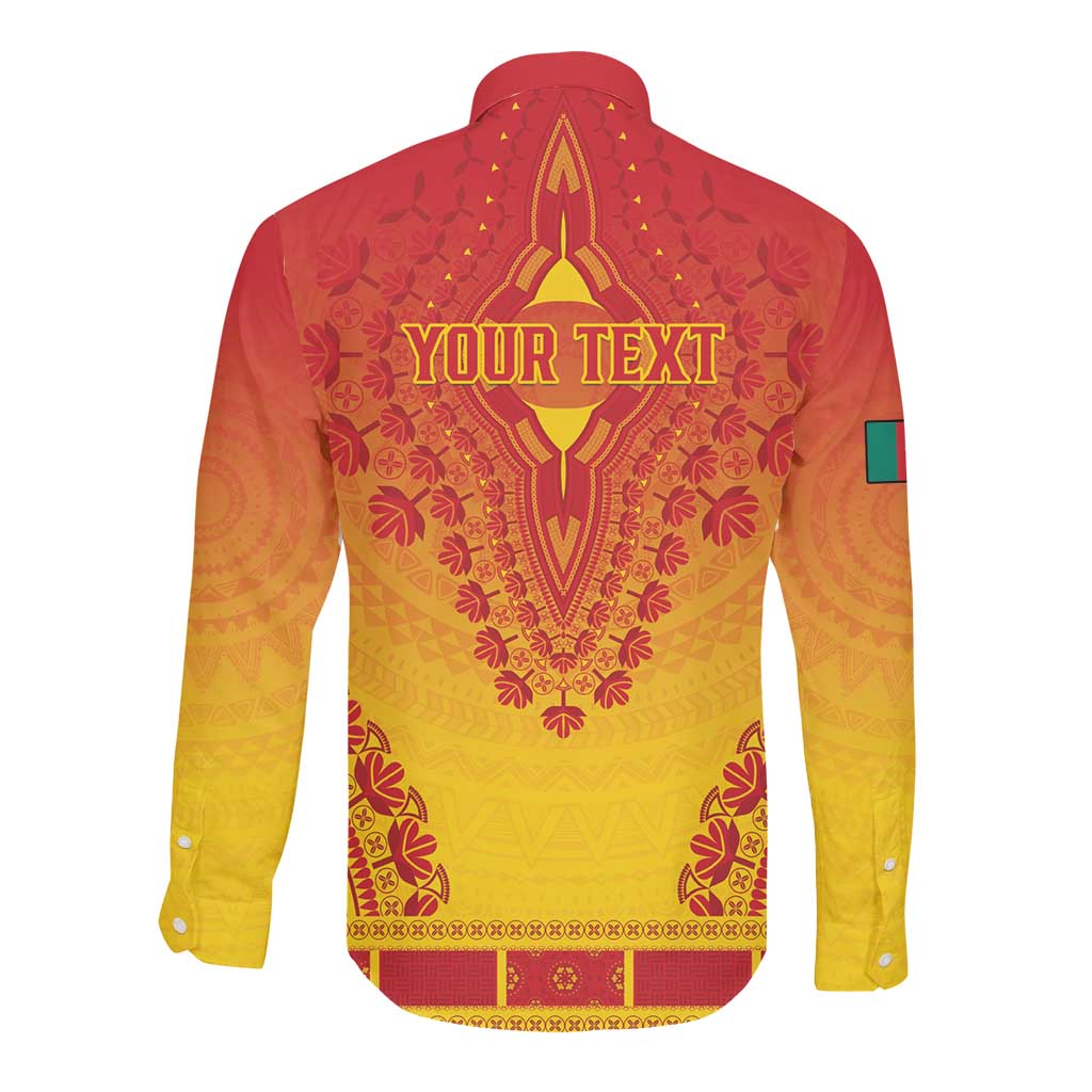 Personalized Afro Cameroon Long Sleeve Button Shirt African Dashiki Style - African Pride