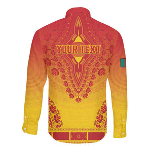 Personalized Afro Cameroon Long Sleeve Button Shirt African Dashiki Style - African Pride