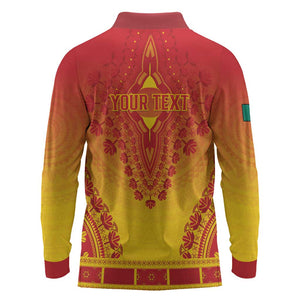 Personalized Afro Cameroon Long Sleeve Polo Shirt African Dashiki Style - African Pride