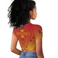 Personalized Afro Cameroon Raglan Cropped T shirt African Dashiki Style - African Pride