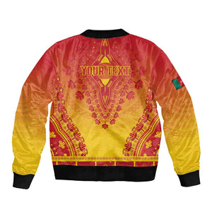 Personalized Afro Cameroon Sleeve Zip Bomber Jacket African Dashiki Style - African Pride