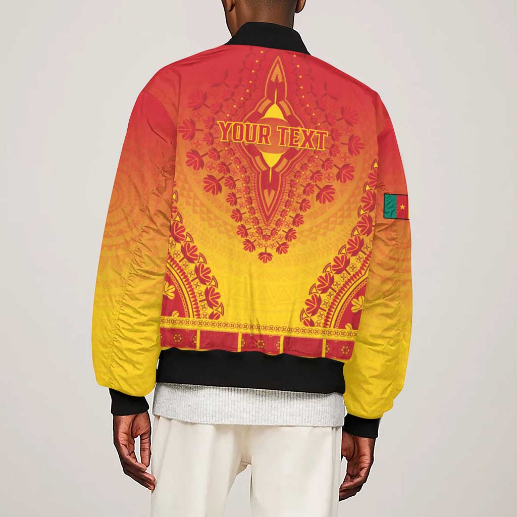 Personalized Afro Cameroon Sleeve Zip Bomber Jacket African Dashiki Style - African Pride