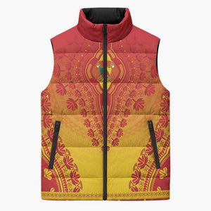Personalized Cameroon African Dashiki Sleeveless Puffer Jacket