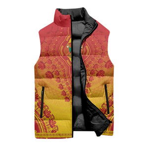 Personalized Cameroon African Dashiki Sleeveless Puffer Jacket