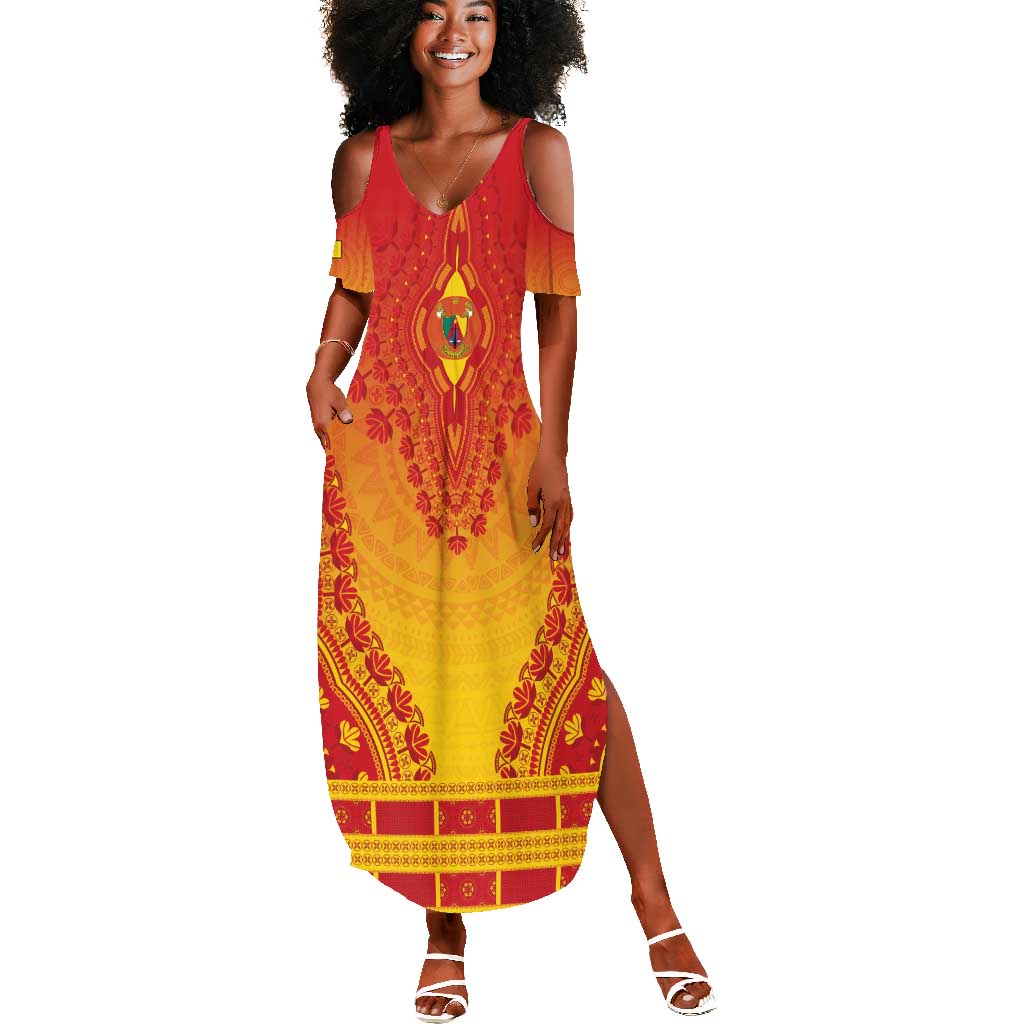 Personalized Afro Cameroon Summer Maxi Dress African Dashiki Style - African Pride