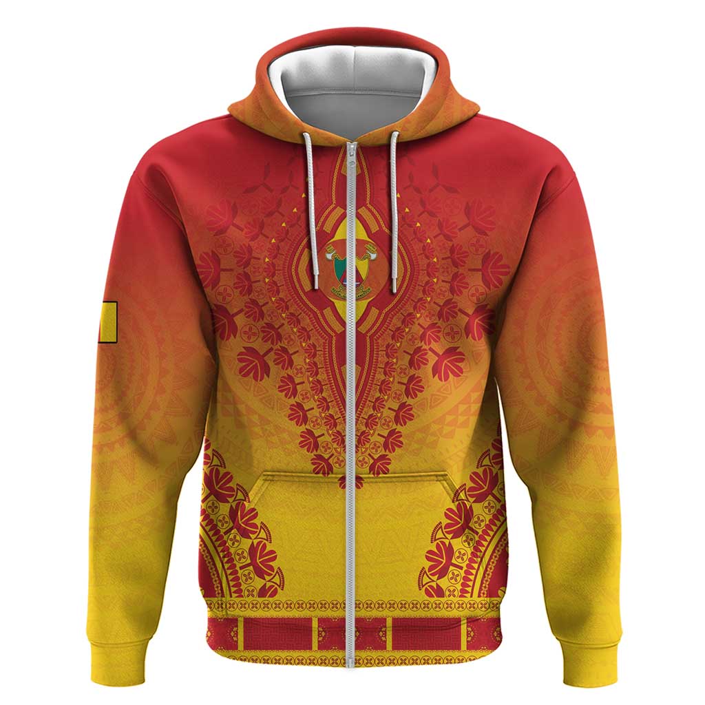 Personalized Afro Cameroon Zip Hoodie African Dashiki Style - African Pride