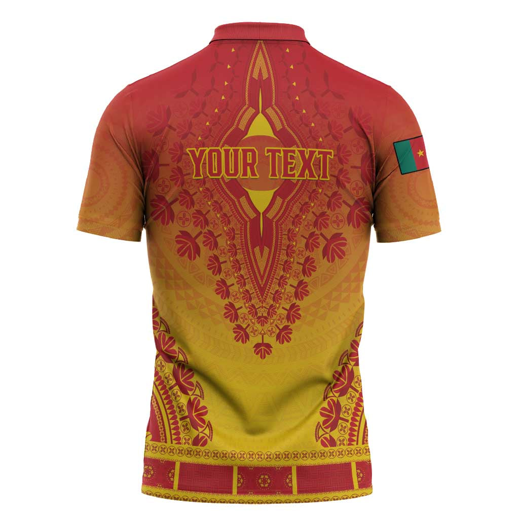 Personalized Cameroon African Dashiki Zipper Polo Shirt