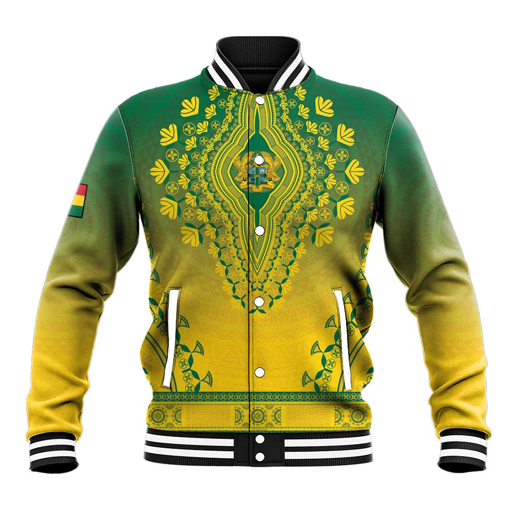 Personalized Afro Ghana Baseball Jacket African Dashiki Style - African Pride