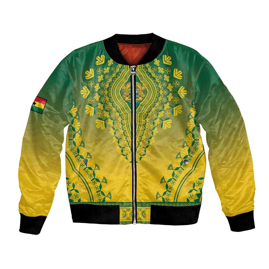 Personalized Afro Ghana Bomber Jacket African Dashiki Style - African Pride