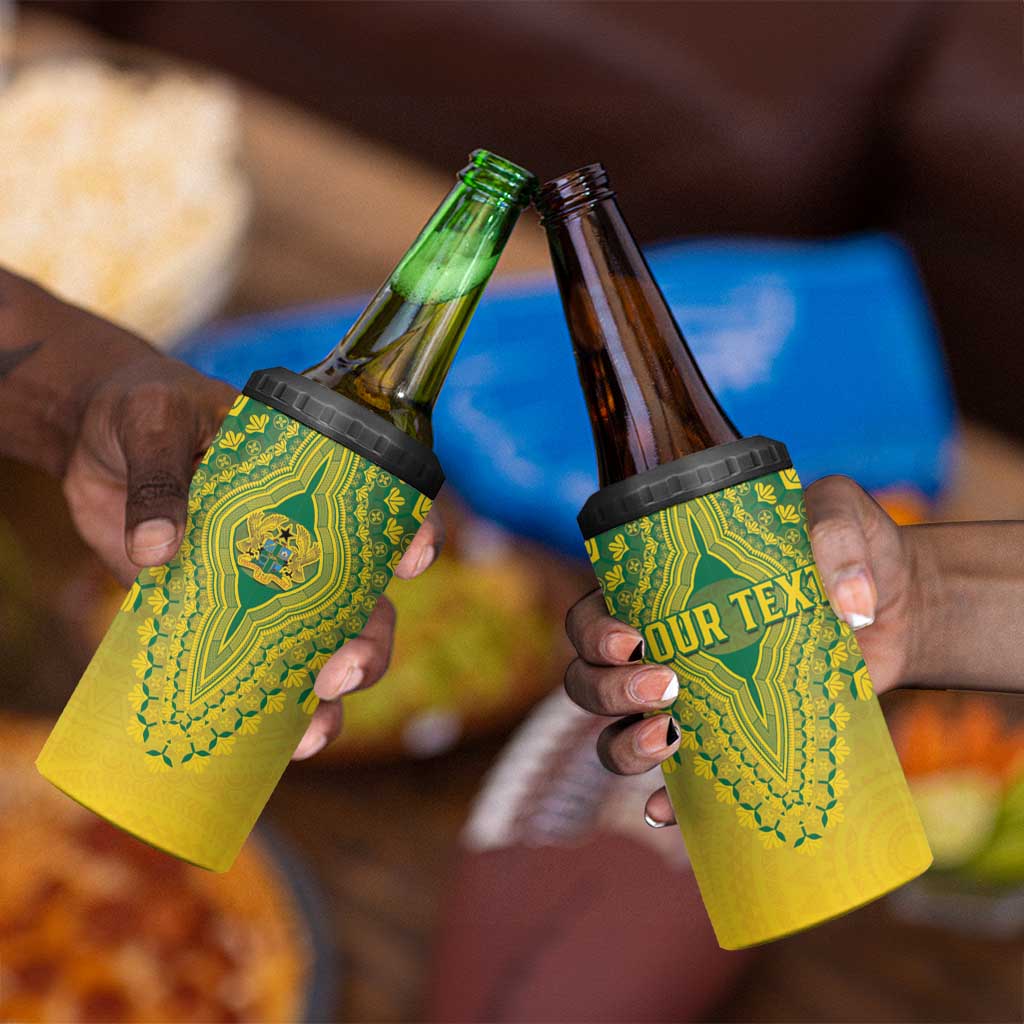 Personalized Afro Ghana 4 in 1 Can Cooler Tumbler African Dashiki Style - African Pride