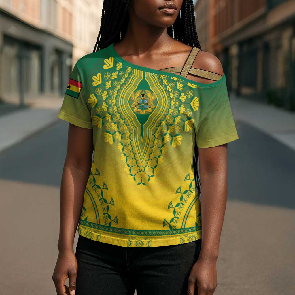Personalized Ghana African Dashiki Cross Shoulder Shirt