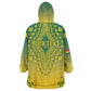 Personalized Afro Ghana Kid Wearable Blanket Hoodie African Dashiki Style - African Pride