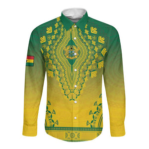 Personalized Afro Ghana Long Sleeve Button Shirt African Dashiki Style - African Pride
