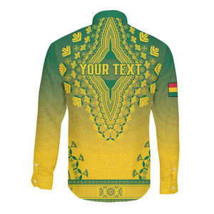 Personalized Afro Ghana Long Sleeve Button Shirt African Dashiki Style - African Pride