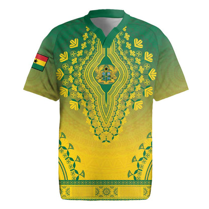 Personalized Afro Ghana Rugby Jersey African Dashiki Style - African Pride