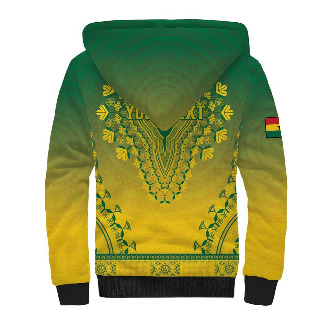 Personalized Afro Ghana Sherpa Hoodie African Dashiki Style - African Pride