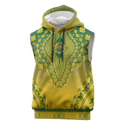 Personalized Afro Ghana Sleeveless Hoodie African Dashiki Style - African Pride