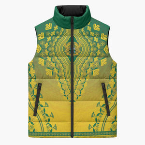 Personalized Ghana African Dashiki Sleeveless Puffer Jacket