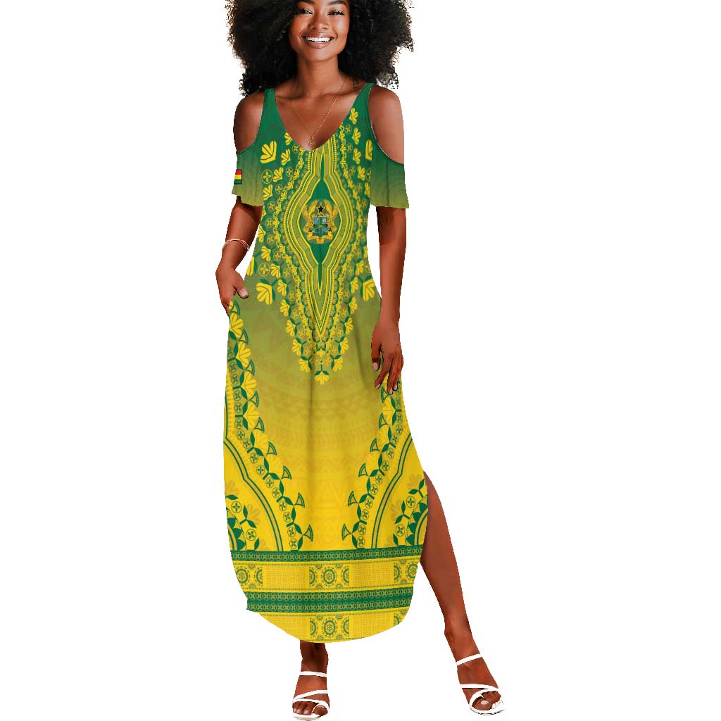 Personalized Afro Ghana Summer Maxi Dress African Dashiki Style - African Pride