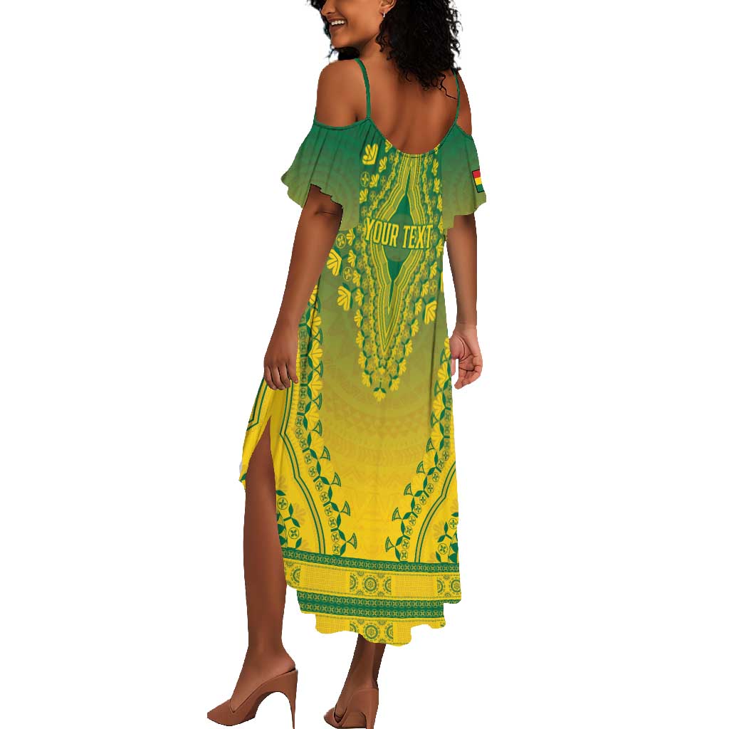 Personalized Afro Ghana Summer Maxi Dress African Dashiki Style - African Pride