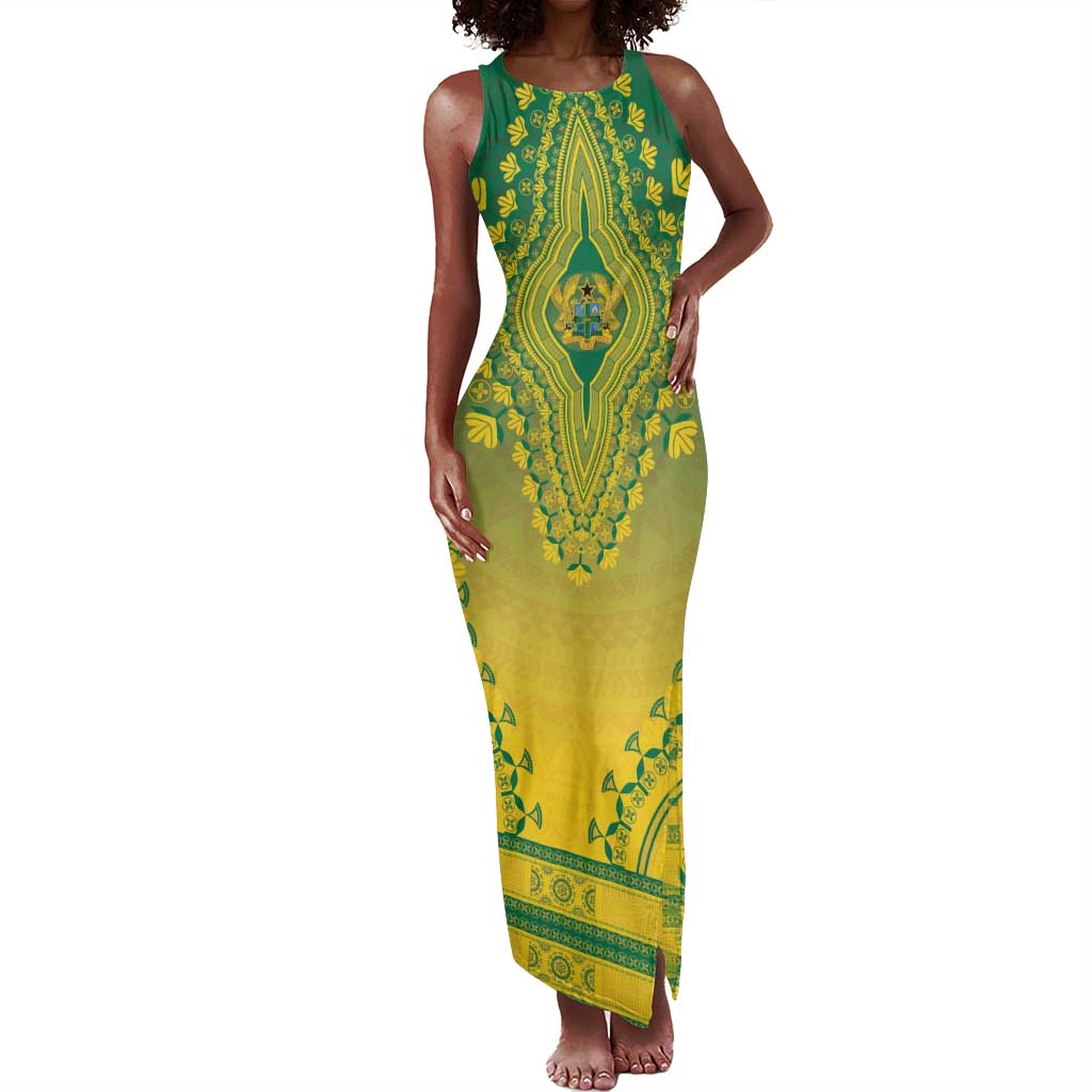 Personalized Afro Ghana Tank Maxi Dress African Dashiki Style - African Pride