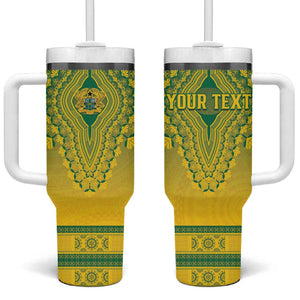 Personalized Afro Ghana Tumbler With Handle African Dashiki Style - African Pride