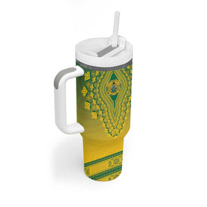 Personalized Afro Ghana Tumbler With Handle African Dashiki Style - African Pride