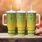 Personalized Afro Ghana Tumbler With Handle African Dashiki Style - African Pride