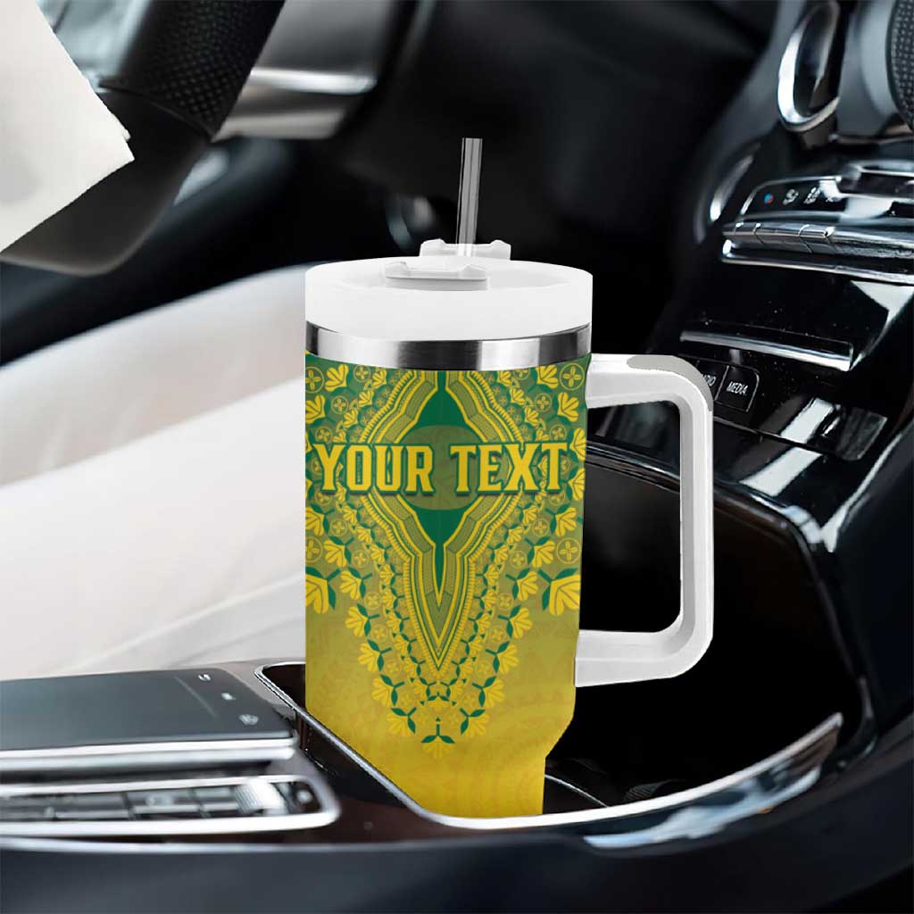 Personalized Afro Ghana Tumbler With Handle African Dashiki Style - African Pride