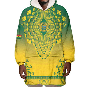 Personalized Afro Ghana Wearable Blanket Hoodie African Dashiki Style - African Pride
