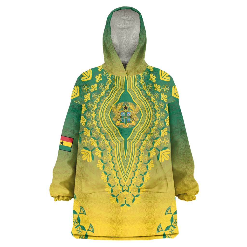 Personalized Afro Ghana Wearable Blanket Hoodie African Dashiki Style - African Pride