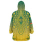 Personalized Afro Ghana Wearable Blanket Hoodie African Dashiki Style - African Pride