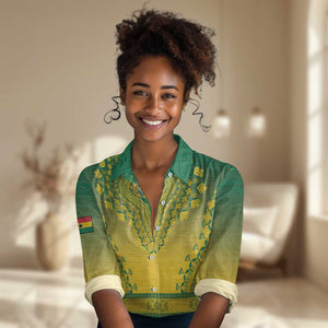 Personalized Afro Ghana Women Casual Shirt African Dashiki Style - African Pride