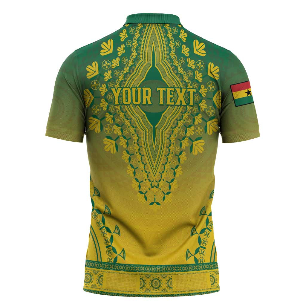 Personalized Ghana African Dashiki Zipper Polo Shirt
